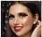 FIESTAS GUIRCA | Cils Noirs avec Étoiles Dorées - Accessoire de Maquillage pour Noël et Nouvel An - Idéal pour Fêtes de Fin d'Année et Célébrations - Pour Femme Adulte - Noir Or