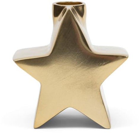 Riviera Maison Kerzenständer Tischkerze Gold, Kerzenhalter Weihnachten, Weihnachtsdekoration - Brightest Star Weihnachtsstern Kerzenständer - Metall - (LxBxH) 10.5x7x10.5