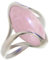 Bague fabr.européenne style français. Argent rhodié Quartz rose naturelle - modèle 3020-QR, taille 54