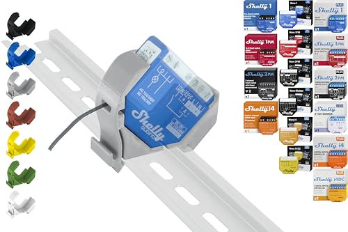 Hutschienenhalter Mini für 18 Shellys: 1 Gen3,1PM Gen3,2PM Gen3,i4 Gen3,Plus 1,Plus 1PM,Plus 2PM,Plus i4,Plus 0-10V Dimmer,Wave 1,Wave 1PM,Wave 2PM,Wave Shutter,Wave i4 (Grau)