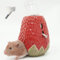 Kelivi Hamster Water Bottle with Stand, 2-in-1 Adjustable 80ml Ceramic, No Drip Chew Proof Strawberry Water Bottle Holder