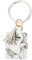 BESTYASH Fashion Lippenbalsam Tasche Mit Schlüsselanhänger Und Armband Pu Kartenetui Für Lippenpflege Und Kartenorganisation Elegantem Marmorweiß Für Unterwegs