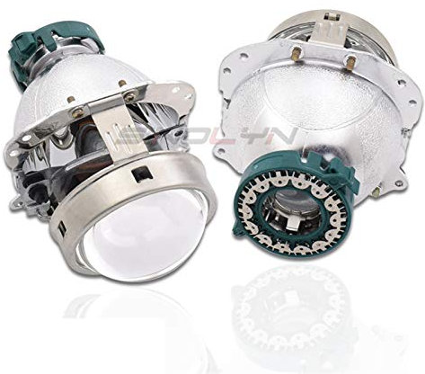 Fymlok Angel Eyes,Luz LED Ojos de Ángel Lente de proyector Bi Xenon, Repuesto de Faro Compatible con E60 E39 X5 E53/A6 C5 A8 S8/Mercedes Benz W211 209/Oct Avia