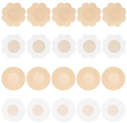 Sibba Bruststraffung Klebe-BH-Einsätze Boob Tape 40 Paar trägerlose BHS Nahtlose Brustwarzenabdeckungen Cakes Body Cover Pasties Passgenaue Bruststraffung Unsichtbare Einlage Brüste (Dark Skin Color)