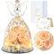 Cadeaux de Roses Eternelles pour Femmes, Cadeau Femme Roses Préservées dans des Figurines d'ange en Verre, Anges de Fleurs pour Maman Grand-mère, Epouse, Sœur, Petite Amie (Jaune Clair)
