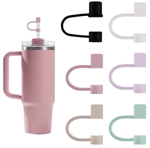 Huipalon Silicone Straw Toppers 6PCS 10mm Dust-Proof & Leak-Proof Straw Cover, Reusable Straw Cover Cap Cup Accessories