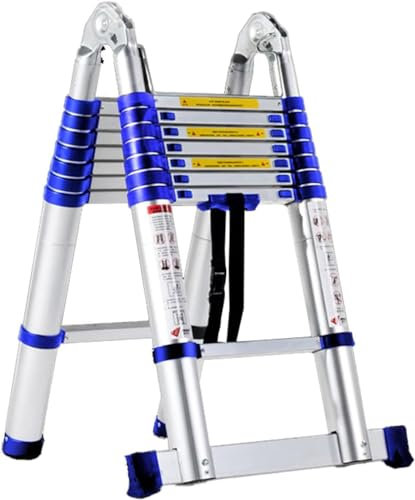 Scala telescopica più alta da 5 m, 6 m, 7 m, 8 m, scala retrattile con telaio A, scale telescopiche compatte pieghevoli per manutenzione di edifici esterni (dimensioni: 3,6 m + 3,6 m)