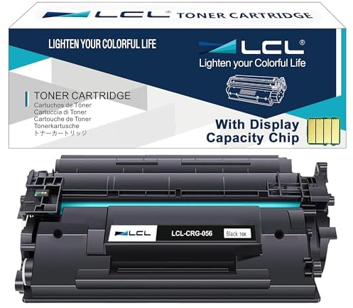 LCL 056 mit Chip schwarz Tonerkartusche kompatibel für Canon 056 056L | 10.000 Seiten kompatibel für Canon ImageCLASS MF543dw i-SENSYS LBP325x MF542x MF543x, Füllstand anzeigen (1er-Pack)