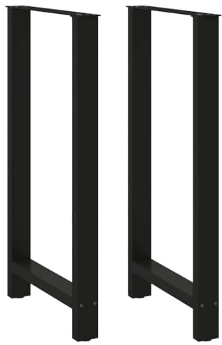 Générique Pieds de Table de Bar Noir 2 pièces 60 x (110-111) cm Acier,Meubles,Accessoires pour Tables,Pieds de Table,Noir,15.55 KG,4013356