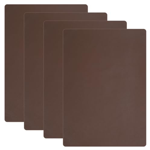 4Pcs Leather Patches for Furniture, 8 x11 Inch Leather Repair Patches Self-Adhesive Repair Kit for Car Seat Repair (Brown)
