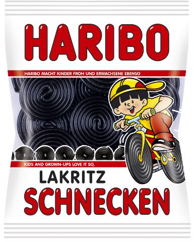 Haribo Rotella, Spirales Réglisse, Confiserie, Gourmandise, en Sachet, Paquet, 200 g