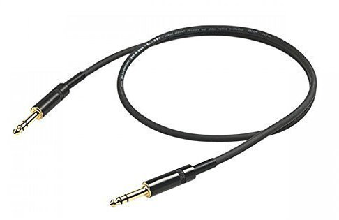 PROEL CHL140LU5 - Cavo audio professionale bilanciato stereo con connettori Jack Mono Maschio Dritto 6.3 a Jack Mono Maschio Dritto 6.3, 5mt, Nero