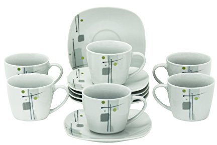 Van Well 6er Set Kaffeetasse 18cl mit Kaffeeuntertasse 14,5cm Lido