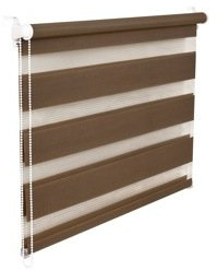 KS Handel 24 DOPPELROLLO DUOROLLO 120 cm BREIT 150 cm LANG Hellbraun Mocca INKL. SEILZUG FENSTERROLLO KLEMMROLLO Jalousie