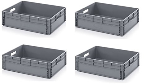 Auer Packaging 4x Eurobehälter 80 x 60 x 22 inkl. gratis Zollstock 4er Set