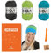 myboshi Häkelset Mütze Ikoma für Anfänger, inkl. No.1 Wolle, Häkelnadel, Wollnadeln, Anleitung, Label, Mützen-Häkelpaket, 30% Merinowolle Grün mit Häkelnadel