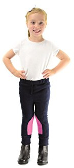 HyPERFORMANCE Fleece Tots Jodhpurs - Navy/Pretty Pink - Large - Horse