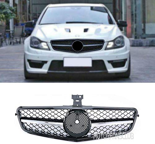 motorfansclub schwarz glänzend Chrom Grill Für Mercedes-Benz C-Class W204 C200 C300 C350 08–13