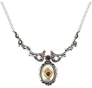 Gerry Eder 15.0161 Damen Collier Sterling-Silber 925 Silber Rot Granat 47 cm