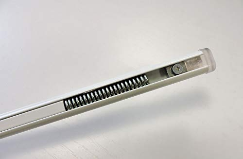 Easy EAM214 - Astina Estensibile a Molla con Regolazione a Vite, Alluminio, Bianco, Diametro 13 mm, Estensione 87-150 cm