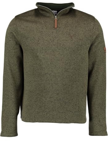 OS Trachten Orbis Herren Fleecepullover Strickfleece Freizeitpullover Troyer hochgeschlossen Wukom