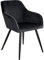 tectake® moderner Esszimmer Stuhl mit Armlehnen, Sitzfläche aus Samt, Armlehnstuhl, Sessel Wohnzimmer, gepolsterter Office Chair mit schwarzen Metallbeinen, Schminktisch Stuhl - schwarz