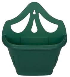 HOMION 31cm Venetian Wall Planter Hanging Basket Flower planter Plastic (GREEN, 6 BASKETS)