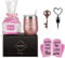 Livole Christmas Birthday Gifts for Women, Not a Day Over Fabulous, Wine Tumbler Cupcake Wine Socks Gift Set, Stainless Steel Travel Mug Glass with Lid Straw, Socks, Bottle Stopper, 12oz Rose Gold