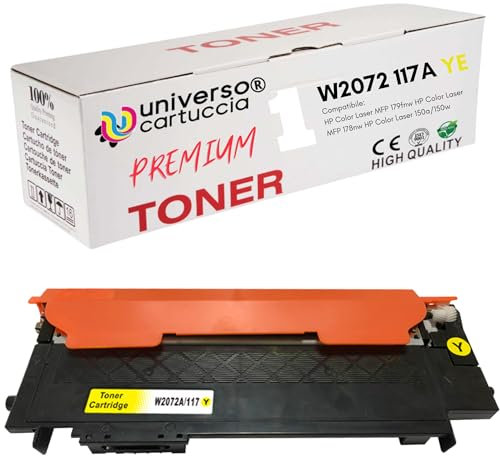 universo cartuccia 117A W2072A Toner kompatibel mit HP Color Laser MFP 178nwg 178nw 179fwg 179fnw, HP Color Laser 150a 150nw (Yellow)