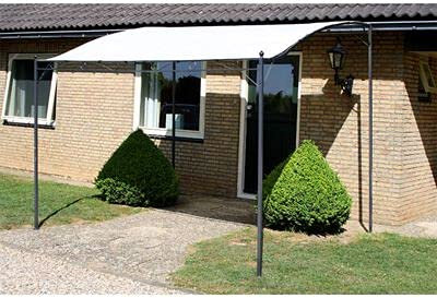 Wakects Tonnelle Pergola de jardin 3 x 2,5 m (L x P), tonnelle d'extérieur, jardin ou terrasse, structure en acier + auvent en polyester, blanc crème et noir