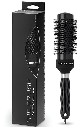 Corioliss Brush Black | Cepillo de Pelo para Mujer | Cepillo de Cerámica Termocrómica | Perfecto para Cabello Medio-Largo (43 mm)