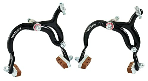 Dia Compe MX890 Side Pull Caliper Brake Set (F+R) for Old School BMX, Black, DP2511-FR
