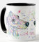 Vixar Windhund Rennhund Haustier Aquarell Regenbogen Kunst Farbige Keramikbecher, 325 ml, Tasse, Geschenk für Geburtstag, Ostern, Arbeit, Büro, Weihnachten, Tee, Kaffee