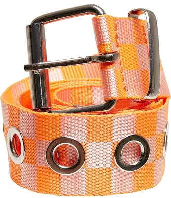 Urban Classics Unisex Checker Belt With Eyelets neonorange/white, L/XL