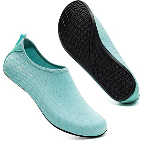 Mabove Badeschuhe Wasserschuhe Schwimmschuhe Damen Strandschuhe Aquaschuhe Barfussschuhe Neopren Surfschuhe(Türkis 015,38/39 EU)