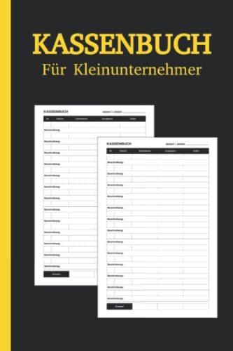 Kassenbuch Für Kleinunternehmer: Einnahmen und Ausgaben Buch | Din A5 _ Cover Schwarz.