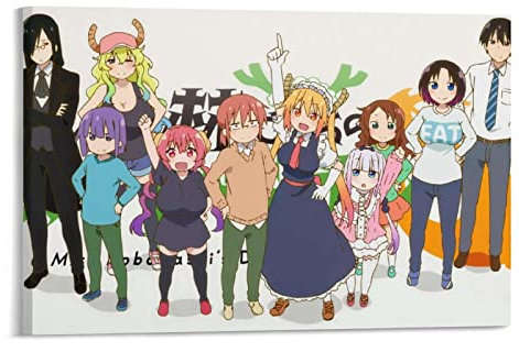 nuochen Kobayashi-san Chi No Maid Dragon Miss Kobayashi's Dragon Maid Japanisches Anime-Poster 3 Gemälde auf Leinwand Wandkunst Poster Scrollen Bild Druck Wanddekoration Home Poster 30 x 45 cm