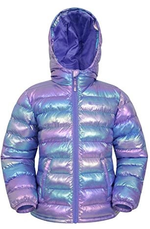 Mountain Warehouse Seasons Steppjacke für Kinder - Ultraleichte, warme, wasserdichte Steppjacke. Jungen & Mädchen Winterjacke mit Kapuze & Reißverschluss Multi Kinder 140 EU (9-10 Jahre)