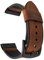 Abanen Ersatzarmband Armbanduhr für Fitbit Versa 4/Sense 2, echtes Leder, Silikon, Hybrid-Armband für Herren mit Edelstahl-Verschluss für Fitbit Sense 2, Braun
