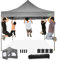 COBIZI pavillon 3x3 wasserdicht stabil Winterfest, faltpavillon Outdoor faltbar partyzelt，pop up pavillon klappbar gartenpavillon mit 4 Seitenteilen und Laufradtasche, Grau（420D Oxford-Plane）