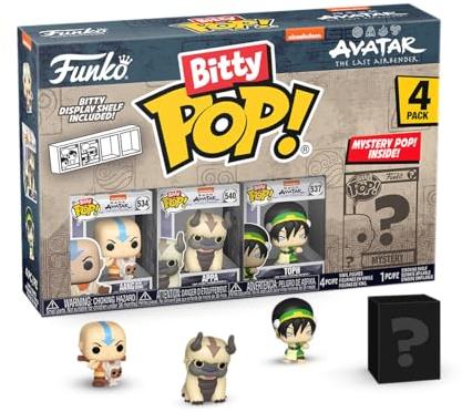 Funko Bitty Pop! Avatar: TLA - Aang 4PK - Aang with Momo, Appa, Toph und eine Überraschungs-Mini-Figur - 0.9 Inch (2.2 cm) - Avatar: The Last Airbender Sammlerstück - Geschenkidee Fans