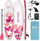 Sup - Tabla de Remo Inflable, Tabla de Remo Inflable con Accesorios de, Cubierta Antideslizante, Remo Ajustable, Mochila de Viaje, Aleta Inferior para Remo de 10 pies 6 Pulgadas, Color Rosa Coral