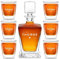 Maverton Carafe et Verres personnalisés - 800ml Bouteille avec 6 Verres à Whisky de 250ml - Accessoires bar pour hommes - Service à Whisky pour papa - pour anniversaire - époux
