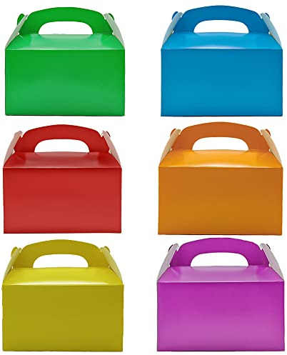 Aisamco 30 Pieces Paper Square Gift Boxes with Pure Color (6 Color) - 15.8 x 9.2 x 8.5cm/6.22 x 3.62 x 3.35 Inches - Small Boxes for Wedding and Party Gifts DIY Favours, Handmade Soap & Candy