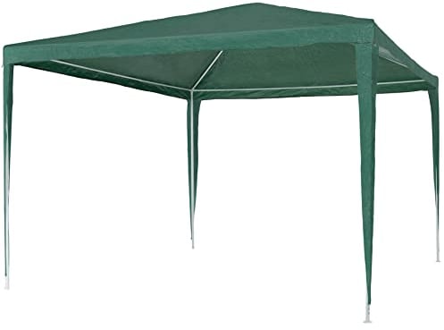 tectake® Gazebo da Giardino, Padiglione Gazebo Esterno Resistente con Telaio in Acciaio, Gazebo da Esterno, Gazebo Impermeabile, Resistente ai Raggi UV, 300 x 300 x 250 cm - Verde
