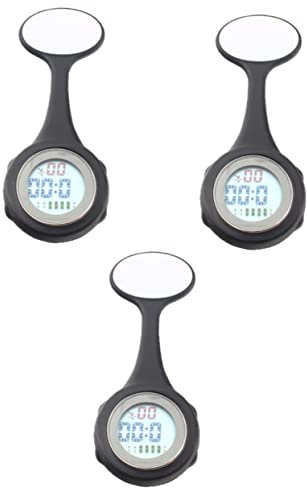 UKCOCO Modeuhr 3st Revers Uhr Elektrische Taschenuhr Clip-taschenuhr Elektrische Uhr Schwesternuhren Für Damen Ansteckuhr Für Die Krankenpflege Pflegeuhr Mode Stromzähler Stainless Steel