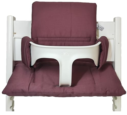 Shabany® Hochstuhl Sitzkissen 100% Bio Baumwolle | Classic Kissen Sitzbezug | Hochstuhlauflage | 2-teilig passend für Stokke Tripp Trapp Kinderhochstuhl |maschinenwaschbar | einfache Befestigung