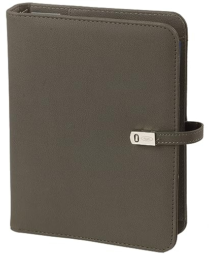 Organizer Agenda Nachfüllbares Ringbuch Loseblatt Binder 6 Löcher Notizbuch Ringbinder Planer Tagebuch Terminplaner Woche Auf Zwei Seiten Nachfüllkalender 2024 2025 2026, A5, Grau