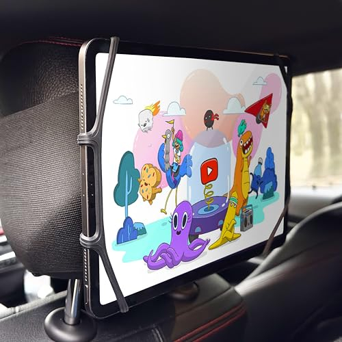 MyGadget Soporte Tablet para Reposacabezas de Coche - Compatible con Tableta de 7 a 11 Pulgadas - Stand para iPad, Kindle Fire, etc - Negro