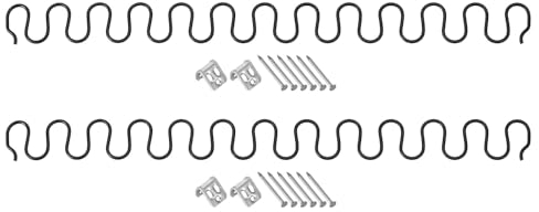 sourcing map 55,9 cm Sofa-Feder-Ersatz mit Clips, Nägeln, 2 Stück, flache Feder-Liegestuhlteile für Möbel, Couch, Reparatur, Befestigung, Stuhl, schlaffe Sitz, schwarz